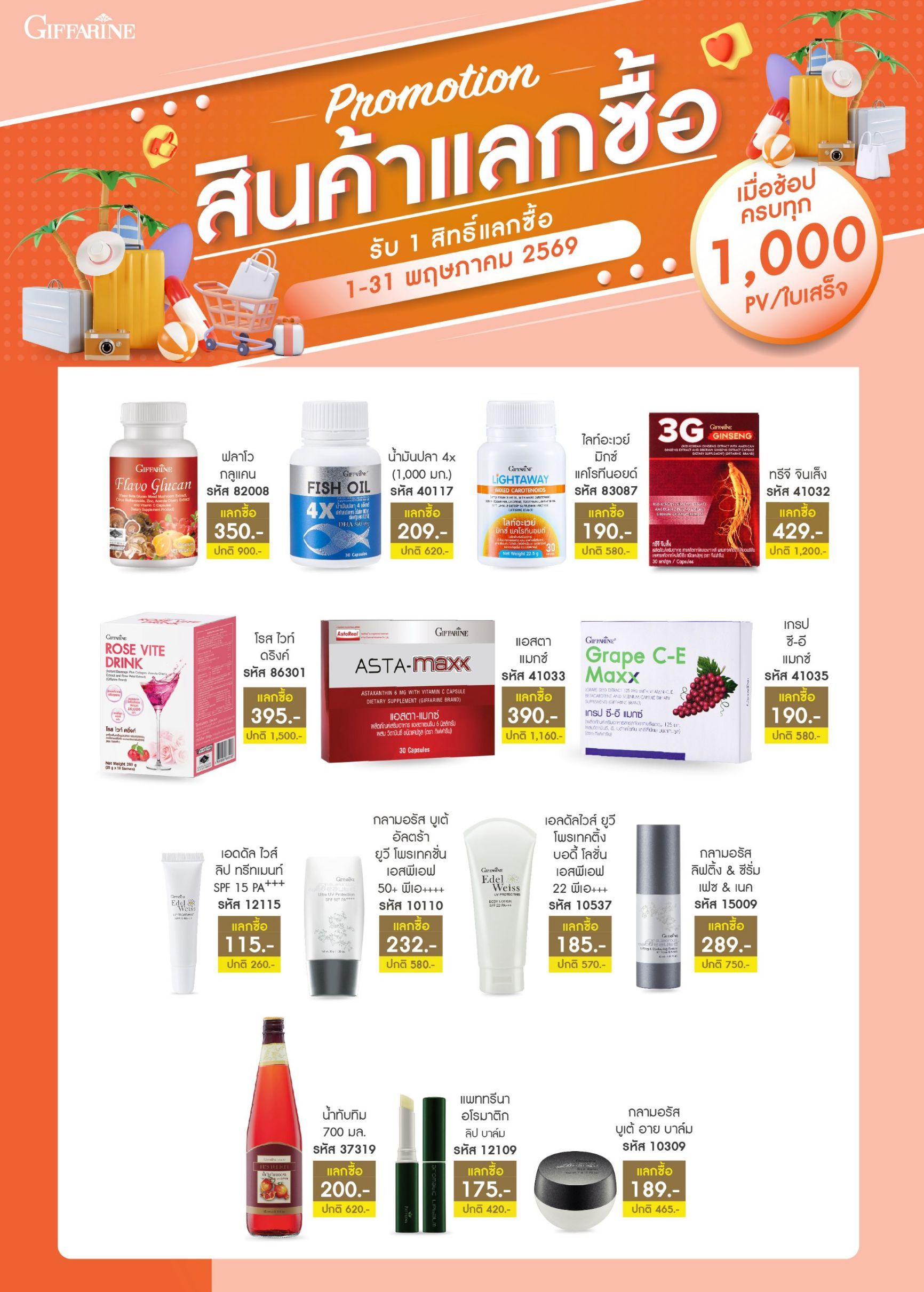 สิทธิ์แลกซื้อ 1,000 พีวี